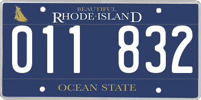 RI license plate 011832