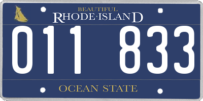 RI license plate 011833