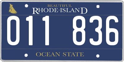 RI license plate 011836