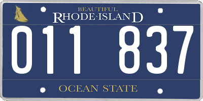 RI license plate 011837