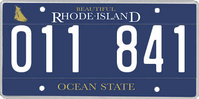 RI license plate 011841