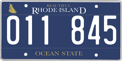 RI license plate 011845