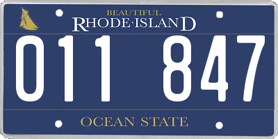RI license plate 011847