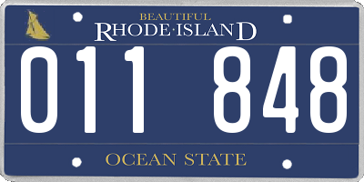 RI license plate 011848