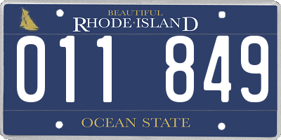 RI license plate 011849