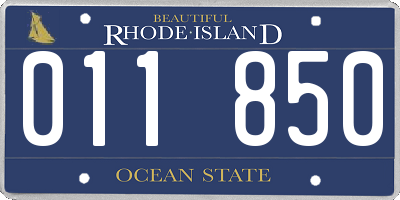 RI license plate 011850