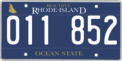 RI license plate 011852