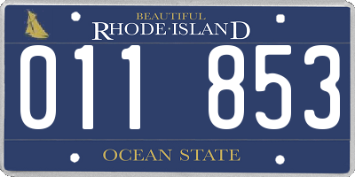 RI license plate 011853
