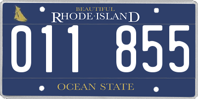 RI license plate 011855