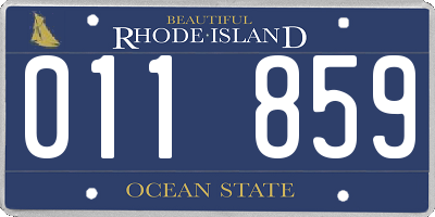 RI license plate 011859