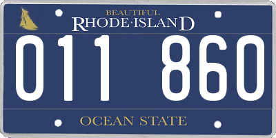 RI license plate 011860