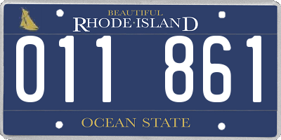 RI license plate 011861