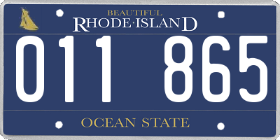 RI license plate 011865