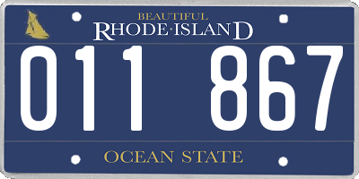 RI license plate 011867