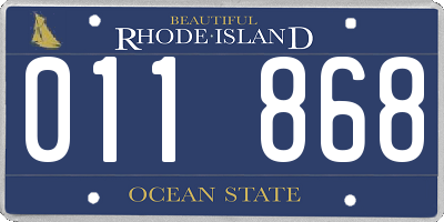 RI license plate 011868