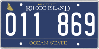 RI license plate 011869