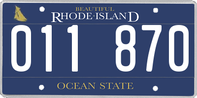 RI license plate 011870