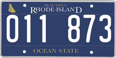 RI license plate 011873