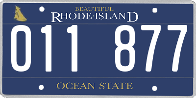 RI license plate 011877