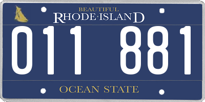 RI license plate 011881