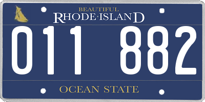 RI license plate 011882