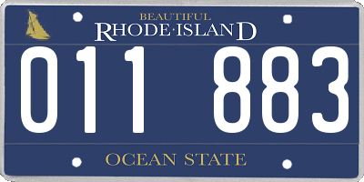 RI license plate 011883