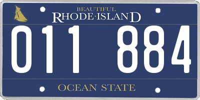 RI license plate 011884