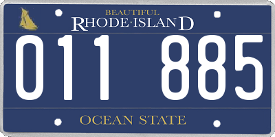 RI license plate 011885