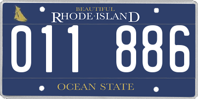 RI license plate 011886