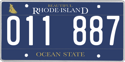 RI license plate 011887