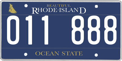 RI license plate 011888