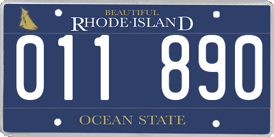 RI license plate 011890