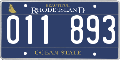 RI license plate 011893