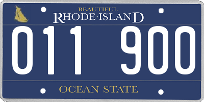 RI license plate 011900