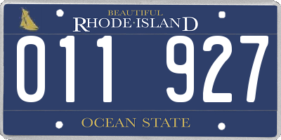 RI license plate 011927