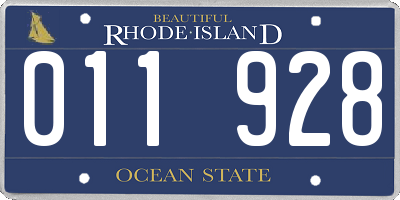 RI license plate 011928