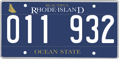 RI license plate 011932
