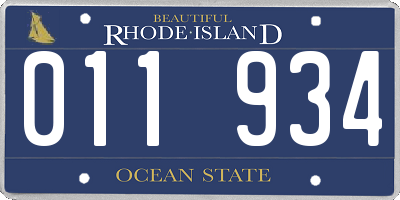 RI license plate 011934