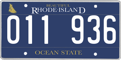RI license plate 011936