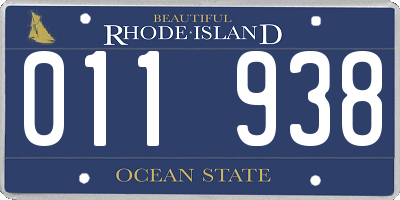 RI license plate 011938