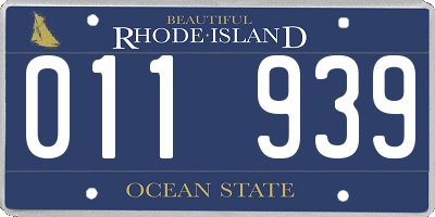 RI license plate 011939