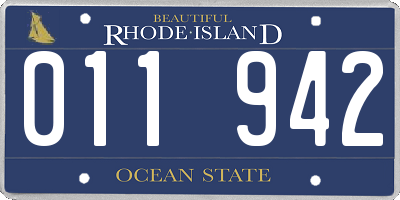 RI license plate 011942