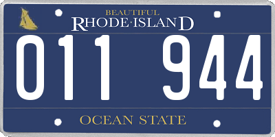 RI license plate 011944