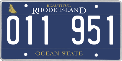 RI license plate 011951