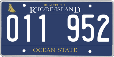 RI license plate 011952