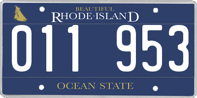 RI license plate 011953