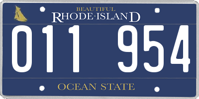 RI license plate 011954