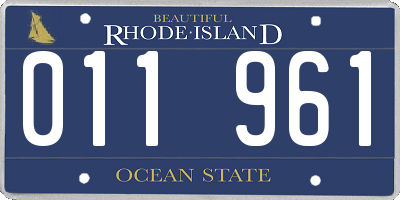 RI license plate 011961