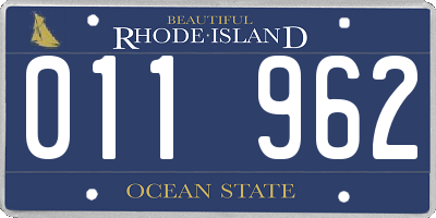 RI license plate 011962