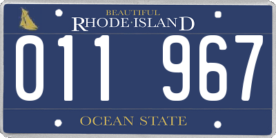 RI license plate 011967